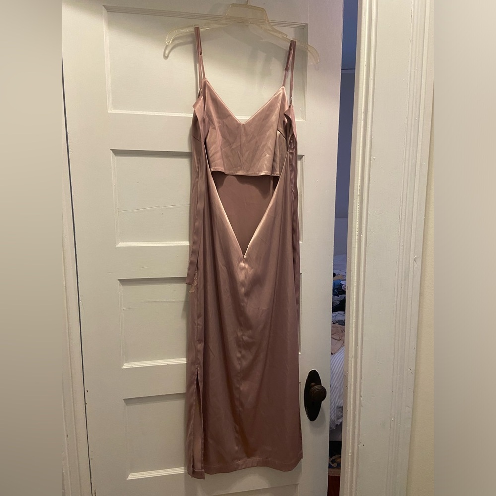 Allina Liu Pink Lace Slip Dress - Picture 6 of 7